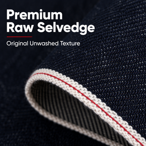 Jean en <span class=keywords><strong>denim</strong></span> brut <span class=keywords><strong>japonais</strong></span> vintage premium 14oz, coupe ample, jambe large, coupe droite, bord rouge, pour homme - Product Image 3