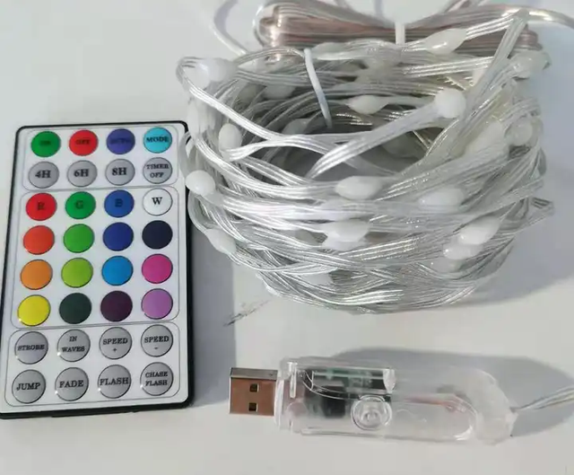 E-top Smart Fairy Light LED String Lights DIY RGBIC Addressable Customized Transparent Wire 12V Christmas IP67 2-Year Warranty