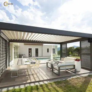 KAKADU özelleştirilebilir yağmur geçirmez Gazebo 3x3 3x4 6x4 Metal plastik alüminyum Pergola bahçe balkon uzaktan kumanda işlemi için