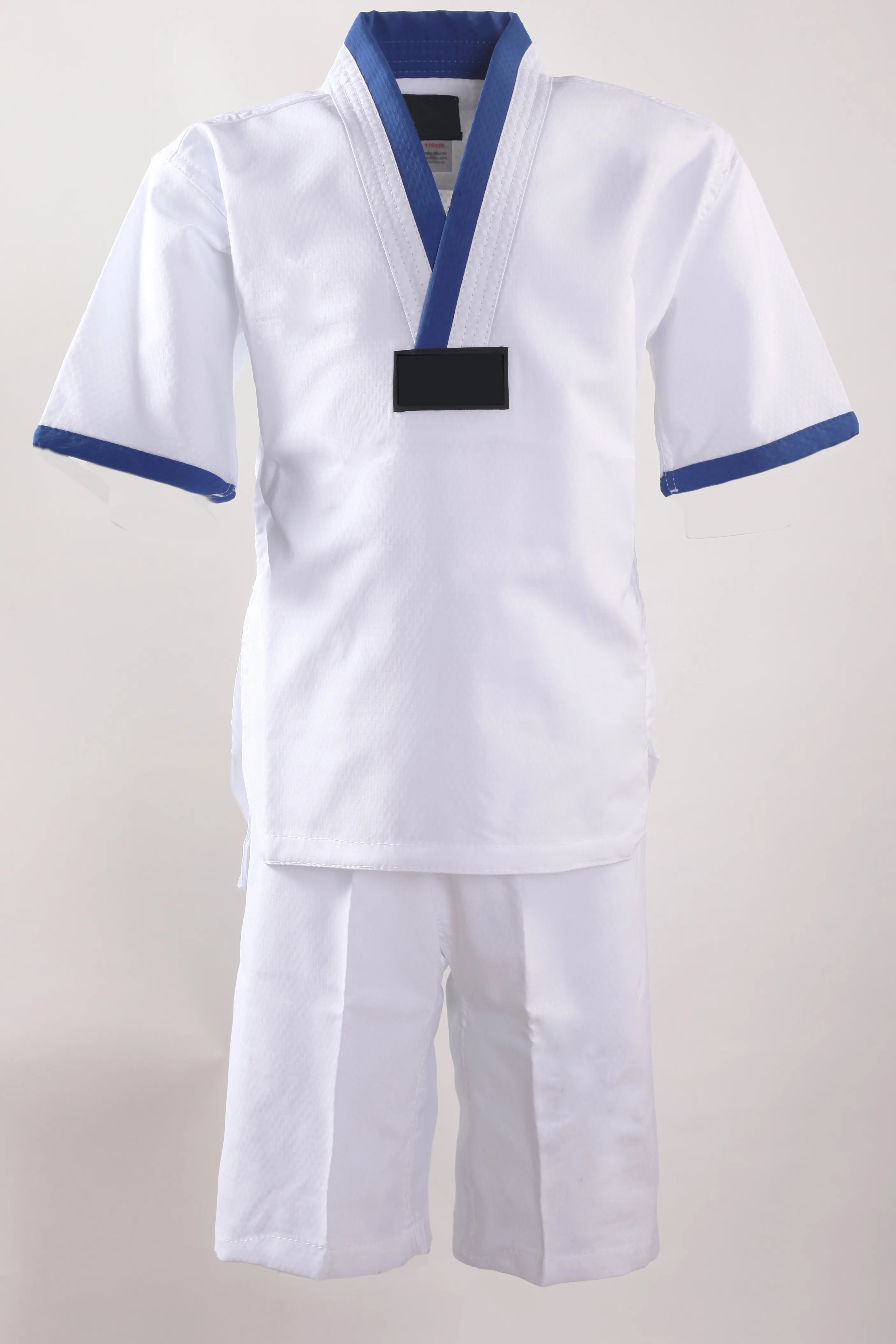 Uniforme de dobok y taekwondo de algodón, con logotipo personalizado bordado, WTF ITF, venta al por mayor