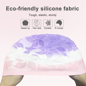 YLKJSWIM CAP1500 Bonnet de bain pour femme, surface texturée 3D, silicone souple, antidérapant, protection des oreilles, confortable, respirant - Product Image 2