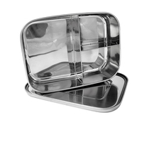 Boîte à lunch en acier inoxydable sans BPA, personnalisée, 800 ml, 1100 ml, 1500 ml, étanche, avec fermeture, réutilisable, multifonctionnelle
