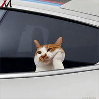 Personaliti créatif mignon drôle Meme chat cahier bagages voiture autocollants réutilisables PVC 1 an de garantie expression surprise