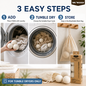 Boules de séchage en laine naturelle de Nouvelle-Zélande de qualité supérieure pour un adoucissement écologique des tissus et un gain de temps pour le lavage - Product Image 4