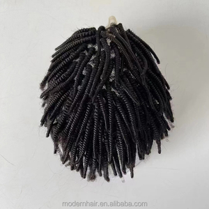 Pelucas Trenzadas de Cabello Humano Afro Rizado Hechas a Mano <span class=keywords><strong>para</strong></span> Hombres - Product Image 2