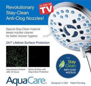<span class=keywords><strong>AquaCare</strong></span> Cabezal de Ducha de Mano de Alta Presión con 8 Modos, Acabado Cromado ABS, Boquillas Antiobstrucción, Lavado Potente para Bañera, Azulejos y Mascotas, 6 pies Muro de manguera - Product Image 3