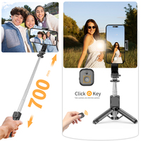 Support de téléphone pliable et rotatif à 360 degrés Q21 Mini, perche à selfie flexible de 10 m pour trépied de caméra sans fil
