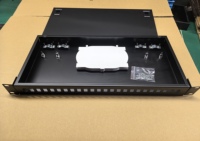 1U 12 24 inti distribusi serat optik bingkai laci jenis POE WiFi kompatibel SC/LC Simplex kotak kosong untuk FC FTTH