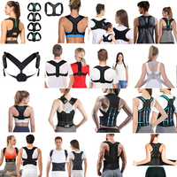 Attelle de posture réglable pour hommes et femmes, en spandex et nylon, à double épaule, pour soulager les douleurs dorsales, sangle élastique pour la posture