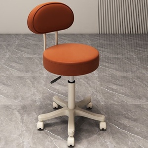 Chaise de barbier roulante réglable, chaise de coiffure avec dossier et siège réglables en hauteur pour salon de beauté - Product Image 3
