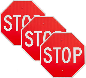 Segnali Stradali di <span class=keywords><strong>Stop</strong></span> Riflettenti di Grado Diamante, Alta Intensità, Prismatici, in Alluminio, Protetti dai Raggi UV - Product Image 1