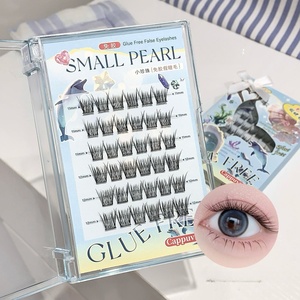 Cappuvini Faux Cils en Grappe Sans Colle, Effet Naturel Queue <span class=keywords><strong>de</strong></span> Poisson, Cils Bébé Courbés en B, Sans Colle Nécessaire, Cils Individuels Effilés - Product Image 4