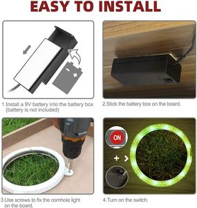 Système d'éclairage LED <span class=keywords><strong>pour</strong></span> jeu <span class=keywords><strong>de</strong></span> cornhole avec lumières d'anneau <span class=keywords><strong>de</strong></span> trou multicolores en option et lumières <span class=keywords><strong>de</strong></span> plateau commutables - Product Image 2