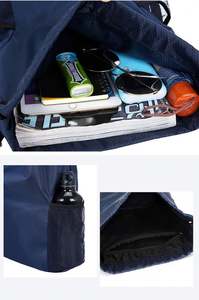 Sac à dos de sport pliable unisexe en polyester imperméable avec cordon de serrage pour la randonnée et les voyages – Vente en gros - Product Image 4