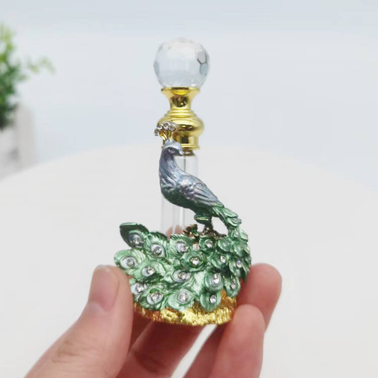 Durable and Versatile crystal perfume bottles with gold and green