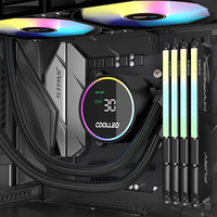 Refroidisseur liquide AIO ARGB COOLLEO ICE Fairy DIG 240 LITE noir 240 mm avec affichage de la température, dissipateur thermique en cuivre, refroidisseur d'eau ARGB pour CPU