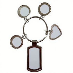 Juego de Llaveros Sublimables en Blanco, Redondos, en Forma de Corazón y Rectangulares, de Metal, para Fotos DIY, Venta al por Mayor, Logotipo Personalizado - Product Image 3