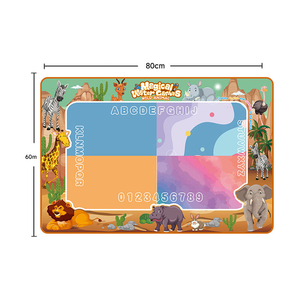 Alas Gambar Ajaib Air Hewan Liar Kanvas Grafiti 80cm*60cm Alas Air Tulis dan Gambar Mainan Menggambar untuk Balita - Product Image 2