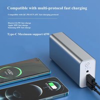 Puissant Mini 12V DC Sortie 65W Powerbank 30000mAh Charge Rapide D'urgence Ordinateur Portable Banques D'alimentation Portable En Alliage D'aluminium PD Chargeur