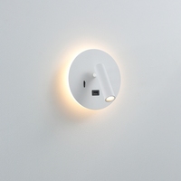 Lampe de lecture LED murale moderne carrée 4W+3W alimentée par courant alternatif pour chambre à coucher