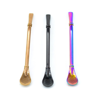 Cuillère-paille à yerba maté en acier inoxydable 304 de qualité alimentaire, accessoires de bar, certifiée CE/UE, écologique, pour mariage