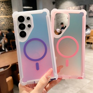 Gradiente Laser Shell Shell custodia per <span class=keywords><strong>Samsung</strong></span> per Galaxy S24 Ultra S25 Plus Wireless ricarica forte magnetico del telefono cellulare - Product Image 3