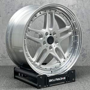 Rines Bku Real de 3 Piezas Forjadas 5x120 de 17, 18 y 19 Pulgadas, Estilo M <span class=keywords><strong>Paralelo</strong></span> 37, Rines de Aleación Plateados para BMW E46 E34 E60 E38 E39 M5 - Product Image 1