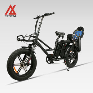 EZREAL-<span class=keywords><strong>Bicicleta</strong></span> <span class=keywords><strong>de</strong></span> carga eléctrica <span class=keywords><strong>de</strong></span> 20 pulgadas con batería Dual, neumático ancho, con asiento para niños - Product Image 2