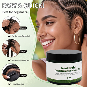 Gel Fijador para Peinados Trenzados, 8oz, Unisex, Fijación Fuerte, Sin Residuos Blancos, Gel Orgánico para Peinar - Product Image 6