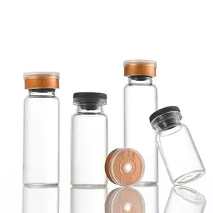 Clear Glass Vials with Rubber <b>Stopper</b> Small Capacity Sample <b>Bottles</b> for home use - Product Image 1