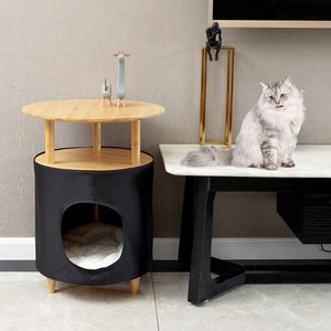 Combohome-<span class=keywords><strong>mesita</strong></span> <span class=keywords><strong>de</strong></span> <span class=keywords><strong>noche</strong></span> <span class=keywords><strong>de</strong></span> madera con casa <span class=keywords><strong>de</strong></span> gato, muebles <span class=keywords><strong>de</strong></span> oficina para el hogar, cama pequeña, mesa lateral, venta <span class=keywords><strong>al</strong></span> por mayor - Product Image 4