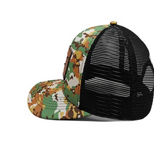 Casquette Trucker 6 Panneaux Structurée en Maille Camouflage avec Patch en Cuir Personnalisé, Fabriquée au Vietnam, pour Adultes, Style de Haute Qualité - Product Image 2