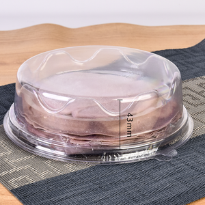 Contenitore per torte rotondo in plastica personalizzabile per uso alimentare 4/6/8/10 pollici trasparente per animali domestici monouso con coperchio a cupola alta - Product Image 1