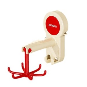 ZOWEI Gancho de succión de seis garras giratorio para pared, soporte de almacenamiento de utensilios de cocina sin perforaciones, rojo crema y amarillo - Product Image 5