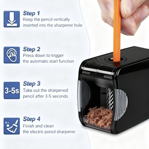 <span class=keywords><strong>Taille</strong></span>-<span class=keywords><strong>crayon</strong></span> automatique électronique Polarex X2, alimenté par USB/batterie, type rouleau, certifié CE, lames hélicoïdales en acier plastique - Product Image 2