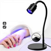 Lampe UV LED pour ongles en gel, sécheuse à ongles, lumière pour vernis 360 °   Lampe à pince flexible à col de cygne pour manucure à domicile et salon, 365 nm, séchage rapide, durcissement rapide