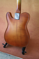 Guitare électrique jazz Yunzhi Archtop, 6 cordes, table en érable flammé massif sculptée à la main, touche en ébène, micros professionnels H/S