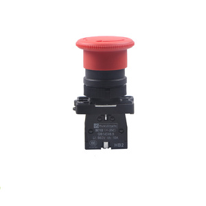 Bouton poussoir champignon XB2-ES542 22 mm ROUGE, interrupteur d'urgence en plastique 10A - Product Image 1