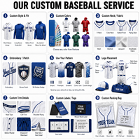 Maßgeschneiderte Logo-Teamtrikots Hosen Kapuzenpullover Mützen Socken Taschen Sportbekleidung Baseball-Artikel Merchandise