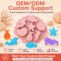 Moule à bonbons en silicone YMS Factory à 7 cavités en forme d'étoile de mer, antiadhésif en platine LFGB, sans BPA, pour la décoration de gâteaux