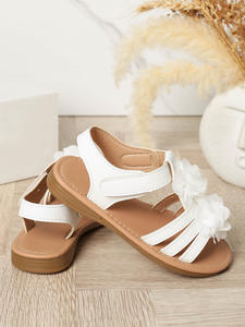 Sandales pour enfants, été 2025, nouvelle mode, sandales en cuir blanches de style romain pour filles, plage - Product Image 4