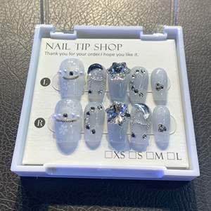 <span class=keywords><strong>Uñas</strong></span> Postizas Hechas a Mano <span class=keywords><strong>de</strong></span> Alta Calidad, Hermosas y Lujosas, Diseño Personalizado, Puntas <span class=keywords><strong>de</strong></span> Gel Acrílico, Pintadas a Mano, Cobertura Completa - Product Image 5