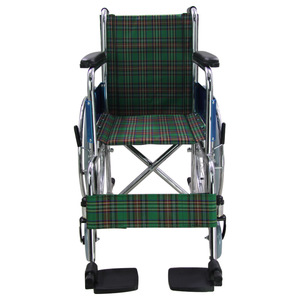 Silla de ruedas manual plegable, ligera y portátil para ancianos y discapacitados, para viajes, con estructura de hierro y tela floral morada. - Product Image 3