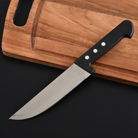 Couteau de boucher avec manche noir Couteau de cuisine en acier inoxydable Couteau multi-usages pour trancher la viande