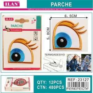 Patch Ilan 5,8x6,5 cm con design occhio in ferro da applicare a caldo per abbigliamento - Product Image 1