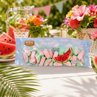 Offre Spéciale – Guimauves en forme de tranches de pastèque, 138g, saveur pastèque, rose et vert, moelleuses et gonflées, vente en gros pour les fêtes estivales