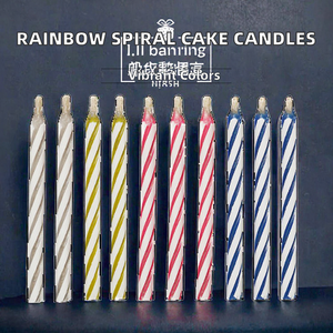 Bougies en Cire de Paraffine Faites à la Main, Couleurs Arc-en-ciel, 24 Pièces, en Spirale, pour Anniversaire, Halloween, Noël – Vente en Gros Direct Usine - Product Image 2