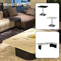 Ensemble de table basse BEAUSIMPE Song, style minimaliste moderne de luxe, en bois et marbre, pour salon, meubles de maison