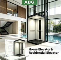 Ascenseur résidentiel multi-ouvertures avec configuration de porte flexible pour villa privée auto-construite à aménagement complexe