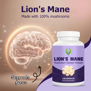 Factory Wholesale Lion's Mane Mushroom Powder Natural Herbal Healthcare <b>Supplement</b> Brain Energy Boost Immune and Focus Support - Product Image 4